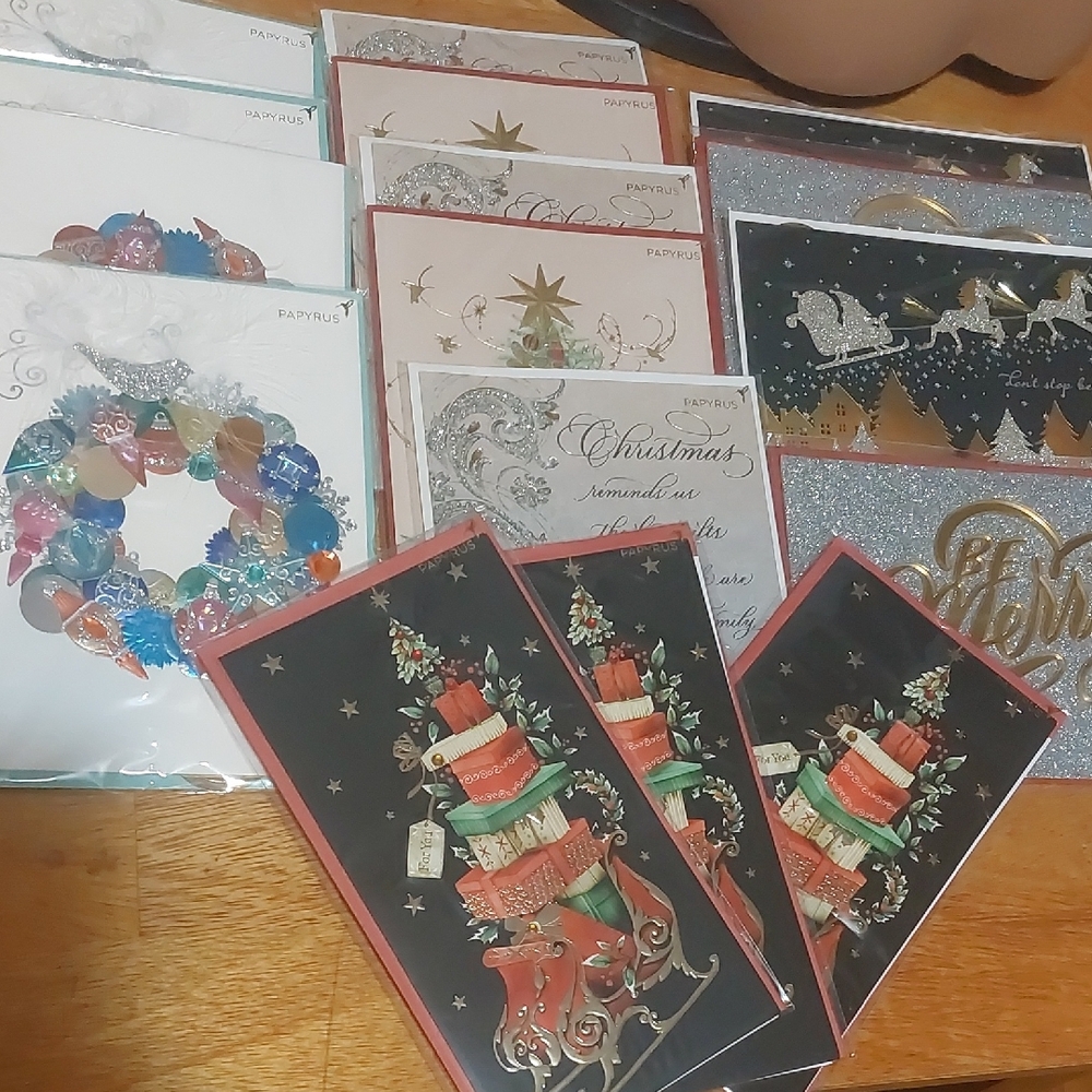 Lot Of 16 Papyrus Christmas Cards New